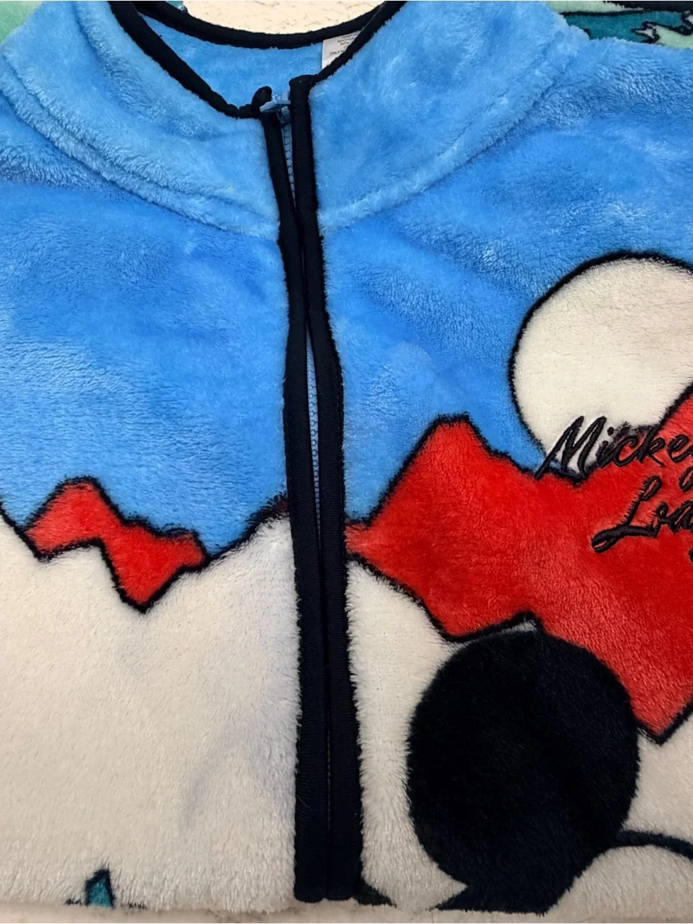 Disney Mickey’s Lodge Mickey Pluto Full Zip Fleece Jacket Womens XL Cozy
